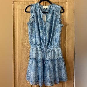 Very cute! PINCH blue and white dropped waist ruffle dress